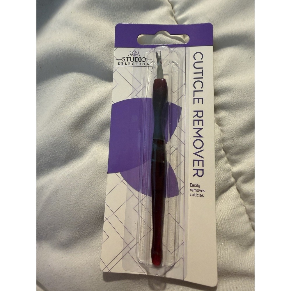 Studio Cuticle Pusher V-Shaped Remover Plastic Handle Round Tail